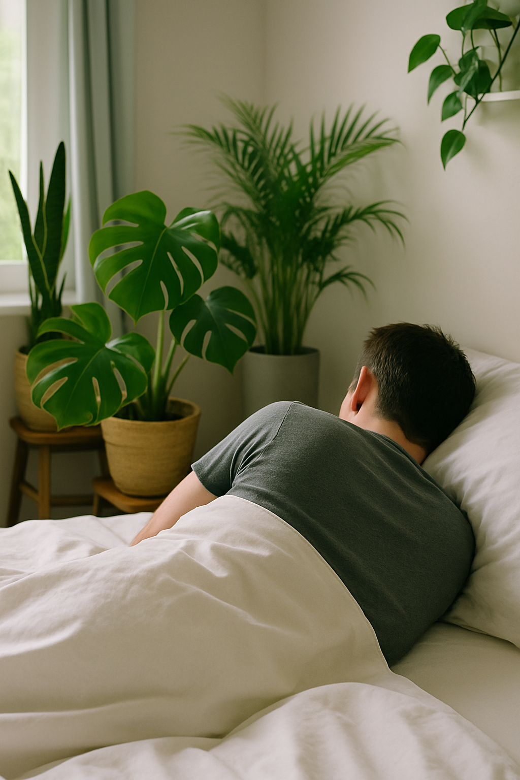 Plantes dépolluantes dans une chambre - purifient l'air intérieur pour un sommeil sain et naturel, idéales pour absorber les toxines et créer une atmosphère apaisante